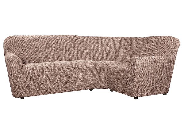 Еврочехол Чехол на классический угловой диван "Виста" Милано коричневый