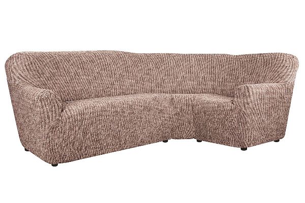 Еврочехол Чехол на классический угловой диван "Виста" Милано коричневый