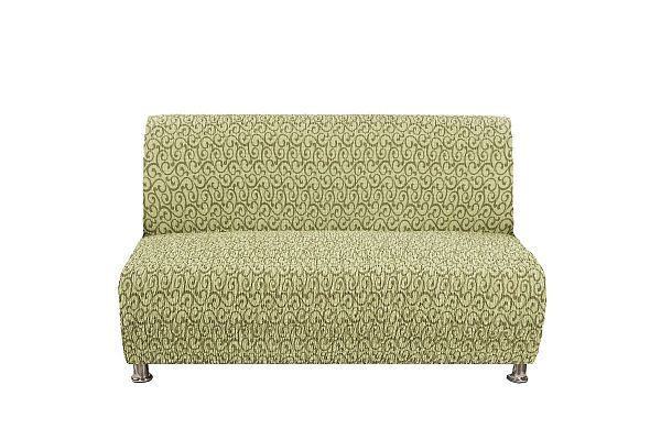Еврочехол Чехол на 2-ух местный диван "Тела" Безарро зеленый без подлокотников
