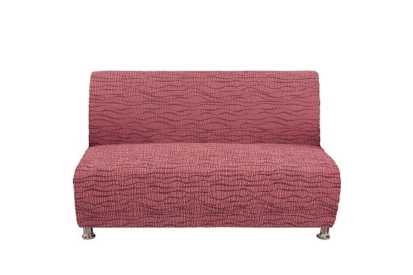 Еврочехол Чехол на 2-ух местный диван "Тела" Ридже бордовый без подлокотников